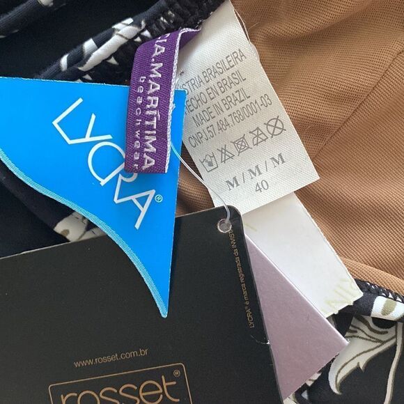 New CIA MARITIMA Brazilian Triangle String Bikini Preto Top Size Medium - Picture 4 of 6